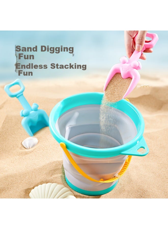 Xst Children's Beach Toys, Foldable Bucket For Toddlers, Sand Digging Tools, Shovel, Water Bucket, Portable, Birthday Gift - Image 2