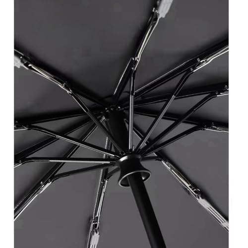 FlyNautics Foldable Umbrella for Travel,42inch 10 Ribs Heavy Duty Automatic Open Shut Umbrella with Comfortable Carabiner Handle for Men Women Rain Sun Windproof Loop Buckle Parasol Black - Image 5
