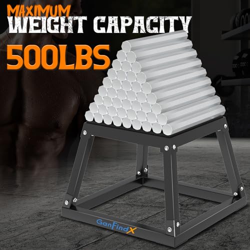 GanFindX Plyometric Jump Box Set, 12/18/24 Inch Steel Plyo Box, Heavy Duty Plyometric Platform with Anti-Slip Surface for Home Gym Training, Step-Up, Agility and Strength Conditioning - Image 2