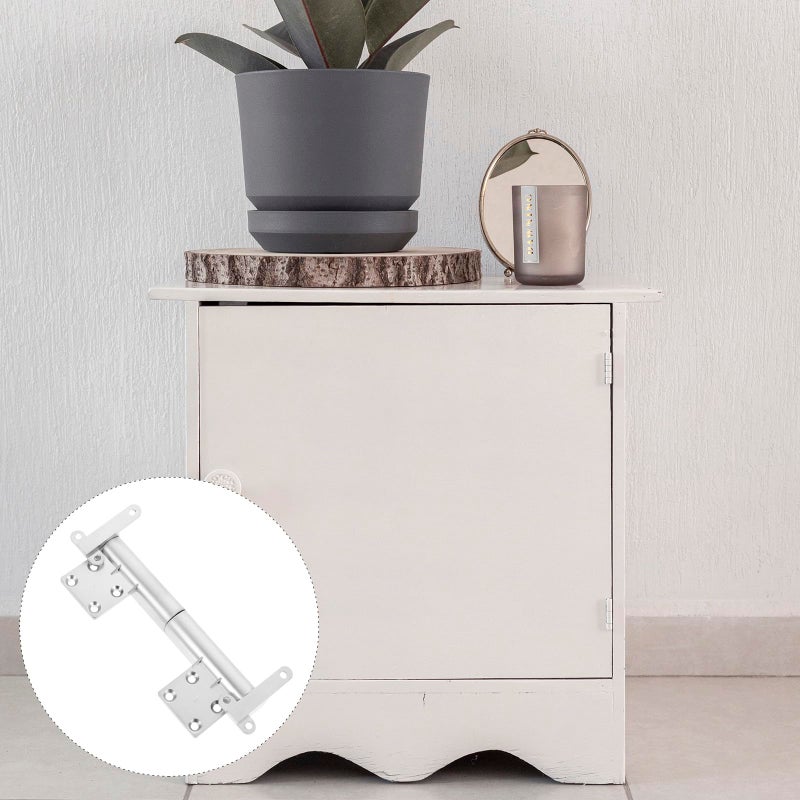 Zinc Alloy Hidden Self Supporting Cabinet Hinges Soft Close Buffer For Glass Furniture Silver - Image 5
