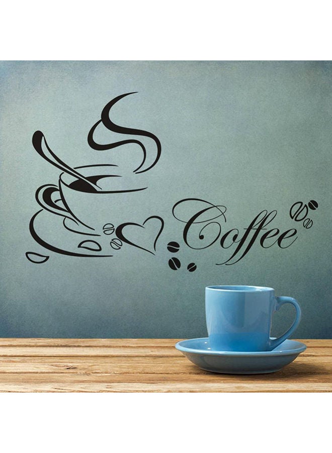 NIBEMINENT Coffee Cup Sitting Room Background Wall Stickers In The Kitchen Black 60 x 50cm - Image 2