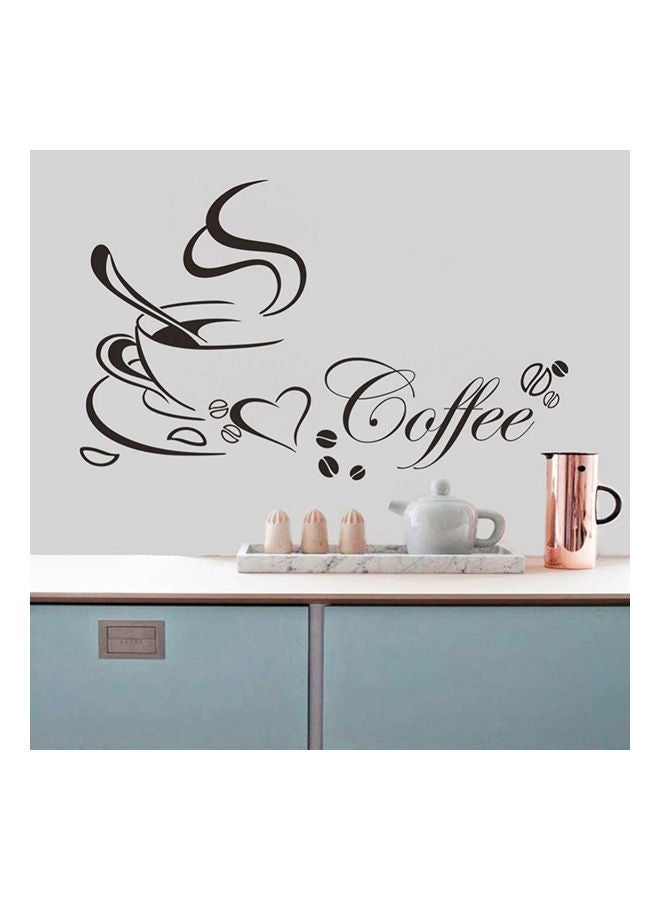 NIBEMINENT Coffee Cup Sitting Room Background Wall Stickers In The Kitchen Black 60 x 50cm - Image 1