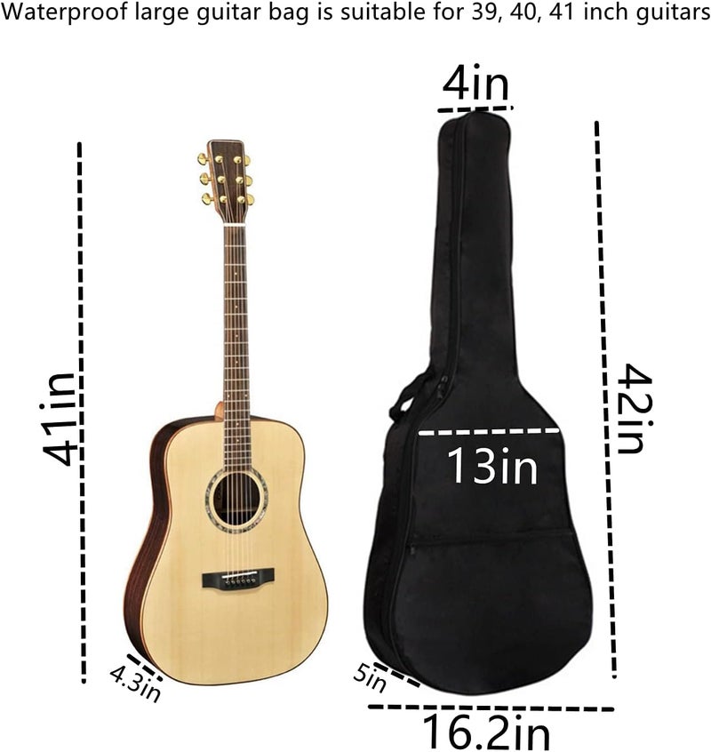 DongAi 41-inch Acoustic Guitar Bag With Adjustable Shoulder Strap. Guitar Bag With Back Hanging Loop, Suitable for Acoustic Guitars, Electric Guitars, Bass Guitars, and Classical Guitars - Image 2