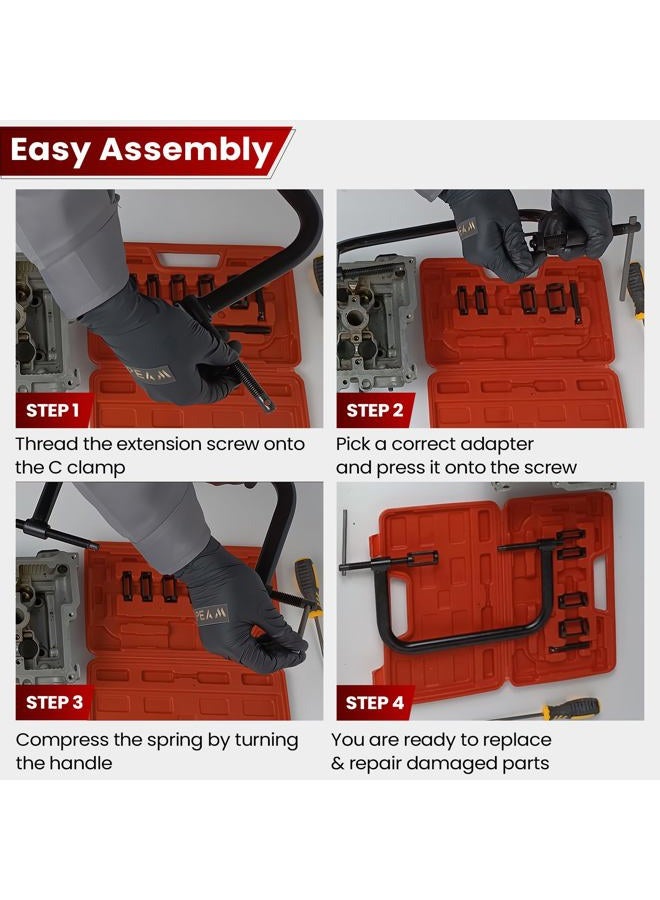 ATPEAM مجموعة أدوات ضاغط نابض الصمام الأوتوماتيكي C Clamp مناسبة للدراجات النارية، ATV، السيارات، ومعدات المركبات ذات المحركات الصغيرة - Image 2