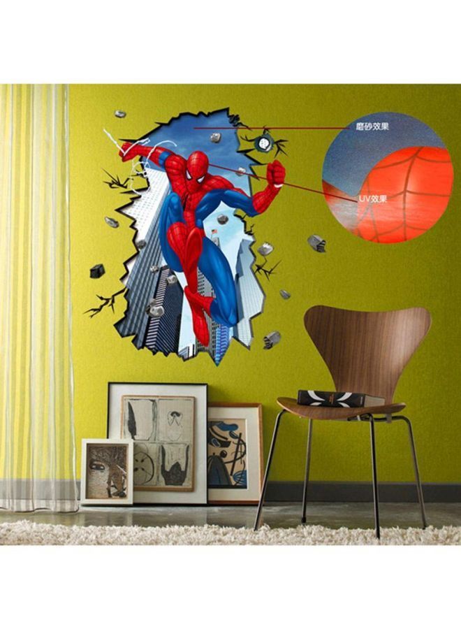 NIBEMINENT Giant Spiderman Removable Wall Sticker Red/Blue 80x96cm - Image 3