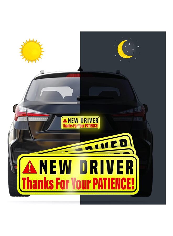 New Driver Magnet for Car - EXTRA LARGE 12" by 4" - 3 Pack - Essential Magnetic Student Driver Sticker Signs - Remind Others to Please Be Patient - Bright & Reflective RoadSign - Image 5