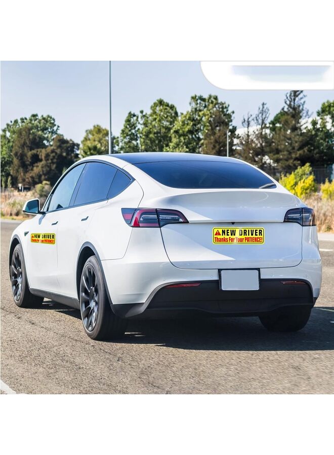New Driver Magnet for Car - EXTRA LARGE 12" by 4" - 3 Pack - Essential Magnetic Student Driver Sticker Signs - Remind Others to Please Be Patient - Bright & Reflective RoadSign - Image 4