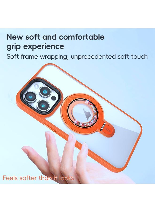 اس-توب جراب لهاتف iPhone 15 Pro Max مع حامل MagSafe Flip Cover كامل من مادة TPU+PC الشفافة - Image 4