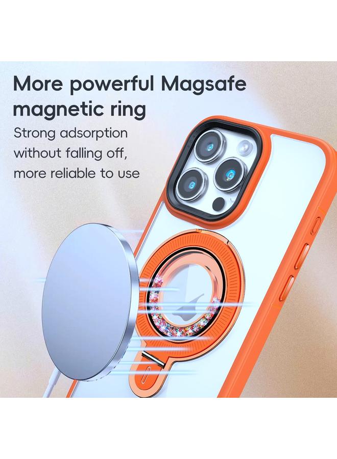 اس-توب جراب لهاتف iPhone 15 Pro Max مع حامل MagSafe Flip Cover كامل من مادة TPU+PC الشفافة - Image 5