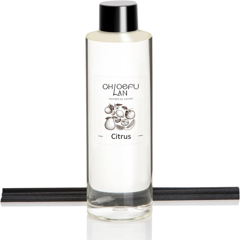 Chloefu LAN Citrus Scented Oil Diffuser Refill 6.76 fl oz Natural Essential Oil, Real Citrus! Holiday Home Fragrance for Bathroom Office Decor - Image 1