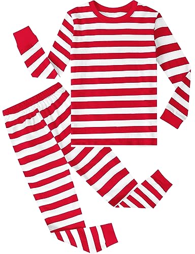 A&J DESIGN AJ DESIGN Red and White Striped Pajamas for Toddler Boys Girls Read Across America DrSeuss Shirt Halloween Christmas Pjs Gift for Kids 5T - Image 1