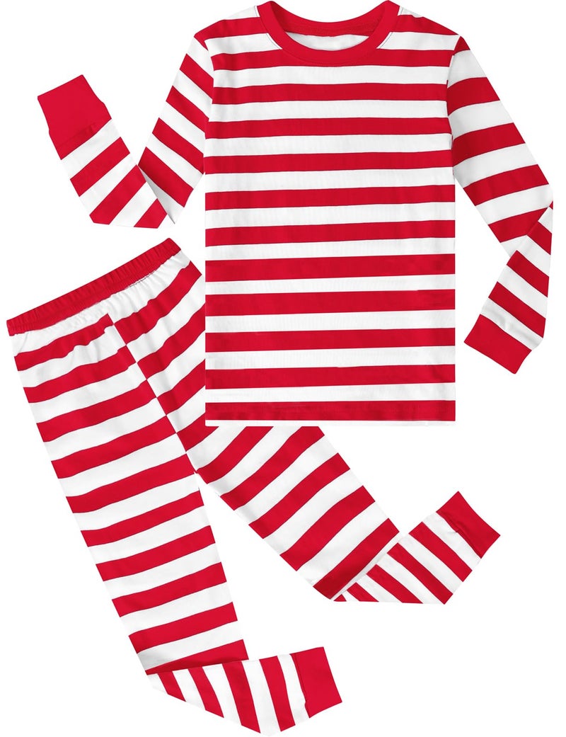 A&J DESIGN AJ DESIGN Red and White Striped Pajamas for Toddler Boys Girls Read Across America DrSeuss Shirt Halloween Christmas Pjs Gift for Kids 5T - Image 2
