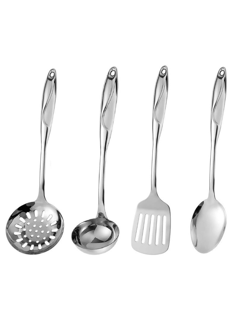 Smart Kitchen A set of 4-piece stainless steel cooking spoons - Image 1