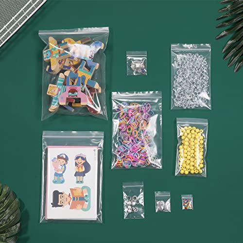 Foopama 200 PCS 1.5" x 1.5" Thick Small Clear Zip Poly Lock Plastic Bags Seal Reclosable Zip Bag Durable 2.4 Mil Jewelry Earrings Necklace Ring Coin Beads Pill Zipper Bags - Image 3