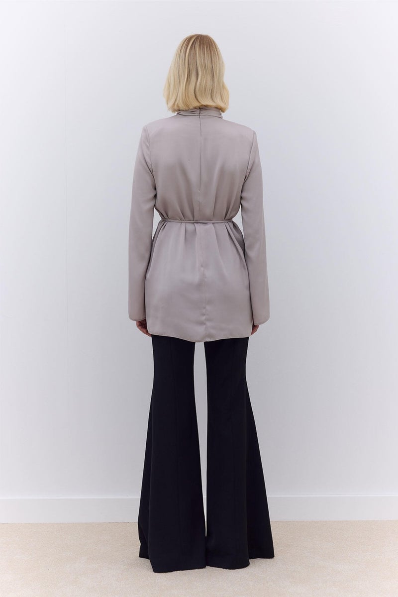 Manuka Satin Wide Sleeve Tunic Silver  - Image 4
