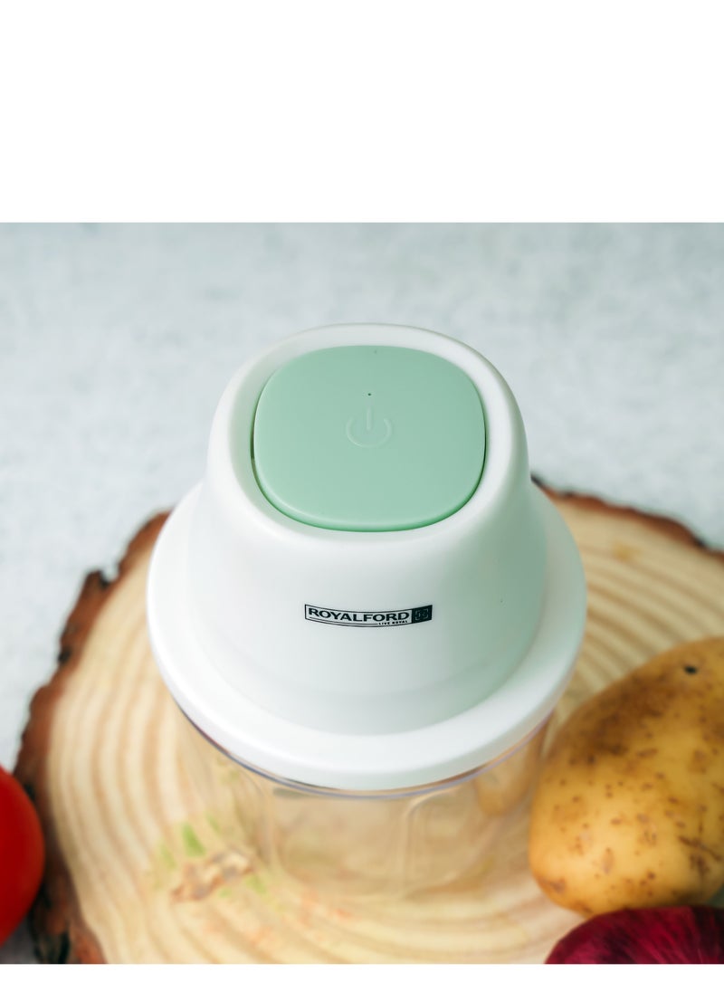 Royalford - Portable Mini Food Processor, 250ml PP & PET Bowl, RF10411 | Rechargeable Food Processor with USB Cable | Swirl Sharpe Blade | One-Touch Button | 1300mAh Battery - Image 1