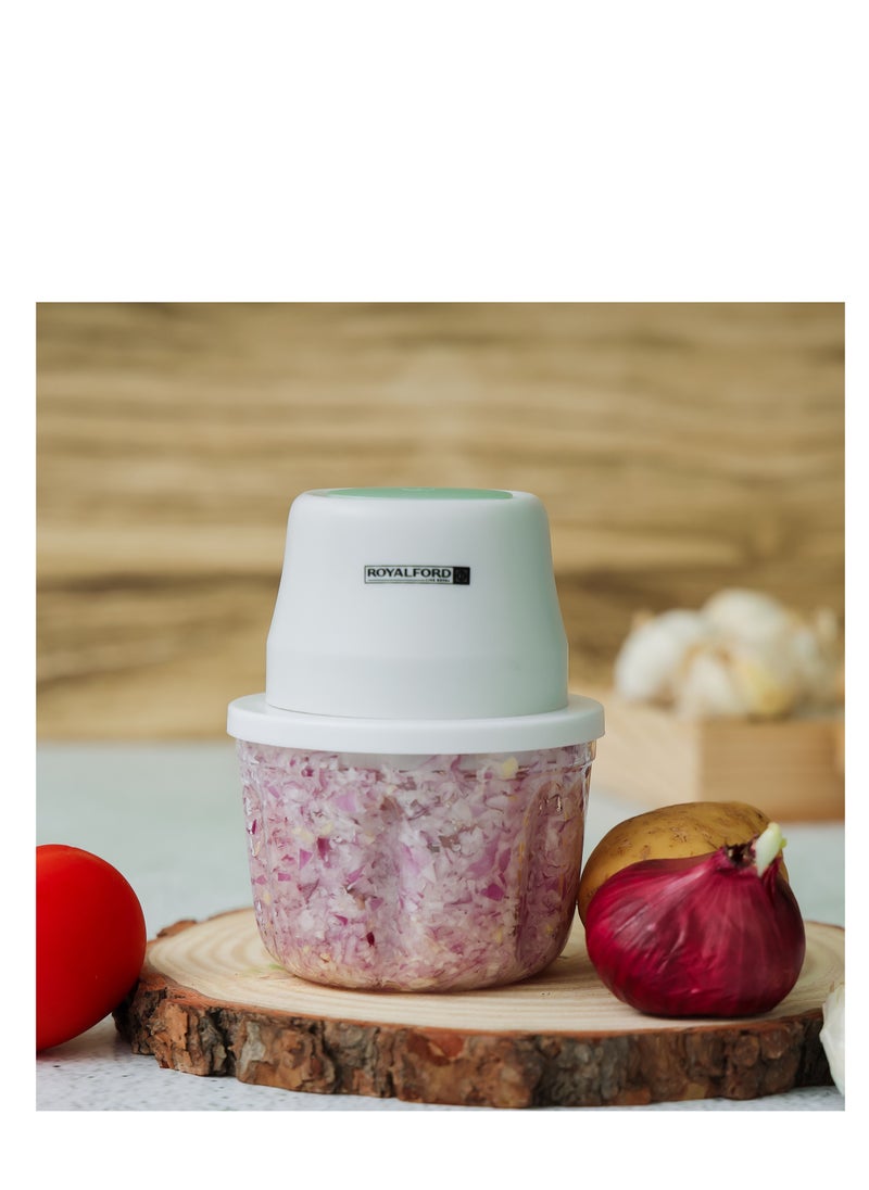 Royalford - Portable Mini Food Processor, 250ml PP & PET Bowl, RF10411 | Rechargeable Food Processor with USB Cable | Swirl Sharpe Blade | One-Touch Button | 1300mAh Battery - Image 1