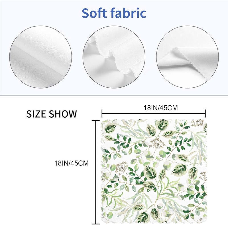 Yibeas Green Leaves Cloth Table Napkins Set of 4 Summer Greenery Floral Nature Botanical Plants Table Decoration Dinner Napkins for Kitchen 18 x 18 inch - Image 2