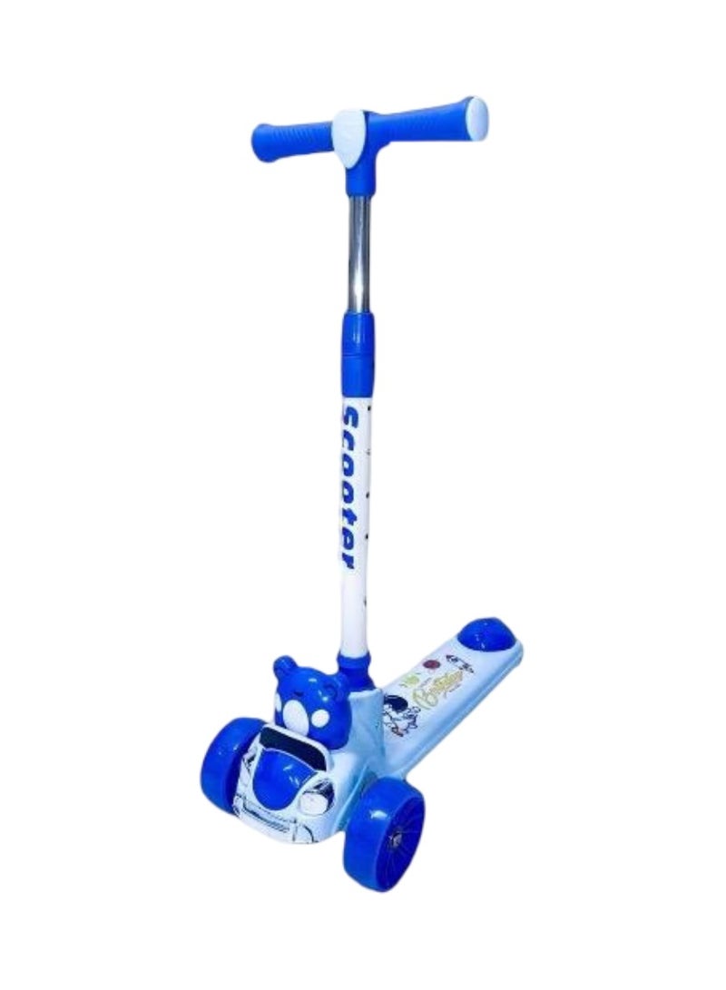 Scooter  Blue Bear Car Scooter for Kids – 3-Wheel Ride with Cartoon Design & Adjustable Handle - Image 1