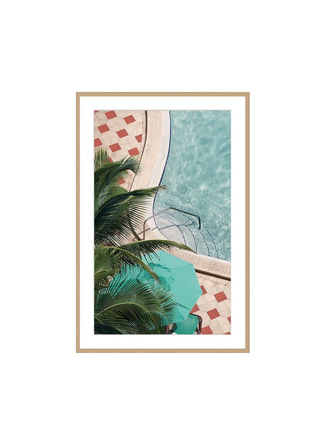 DANUBE HOME Latin Pool and Palm Wall Art with Glass Frame – Tropical Coastal Framed Print for Living Room, Bedroom & Office – Modern Home Décor, Ready to Hang & Perfect Gift Idea 60X90Cm  - Image 1