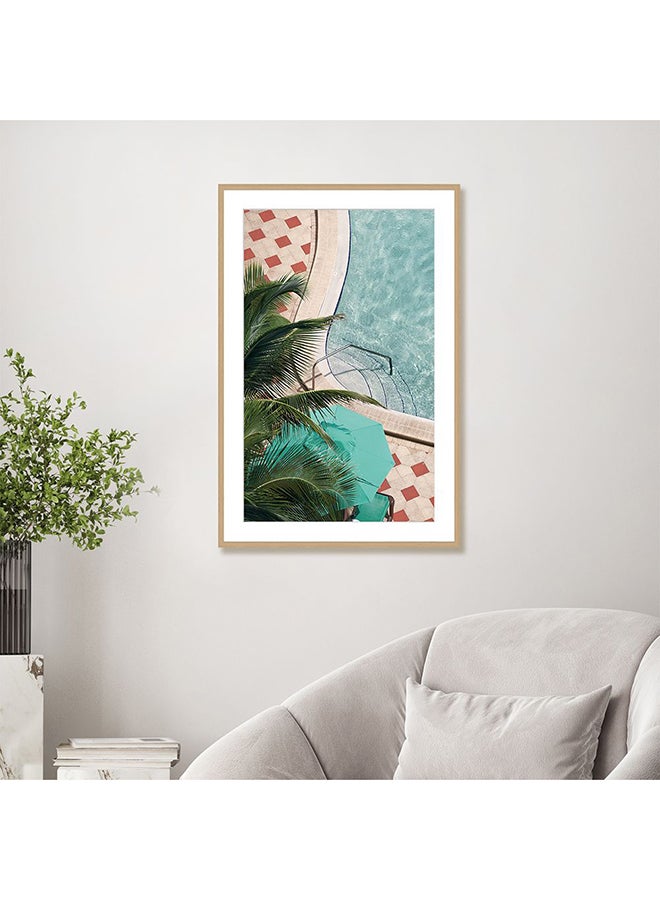 DANUBE HOME Latin Pool and Palm Wall Art with Glass Frame – Tropical Coastal Framed Print for Living Room, Bedroom & Office – Modern Home Décor, Ready to Hang & Perfect Gift Idea 60X90Cm  - Image 3