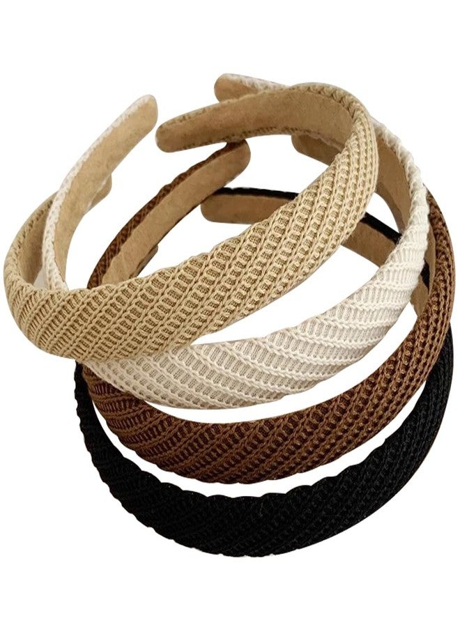 DRESHOW 4 Pack Headbands for Women Thin Knitted Hairbands Turban Vintage Boho Head Bands Fashion Non Slip Head Wraps Hoop Hair Accessories - Image 1