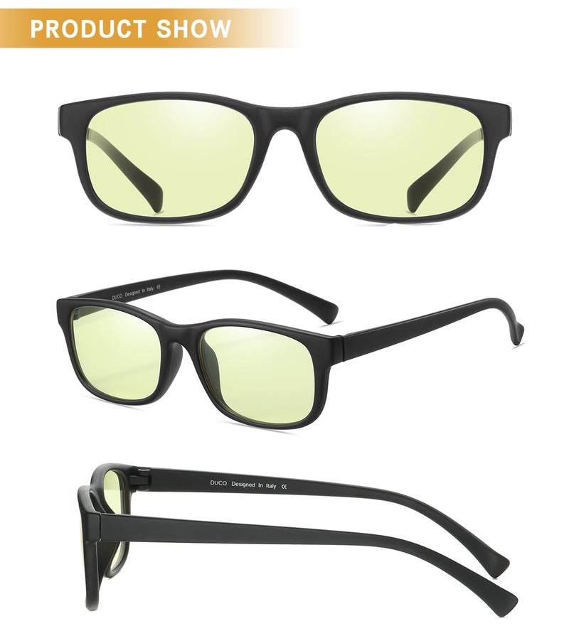 DUCO Blue Light Glasses for Men Women Ray Blocking Computer Gaming with Amber Lens 8016 - Image 3
