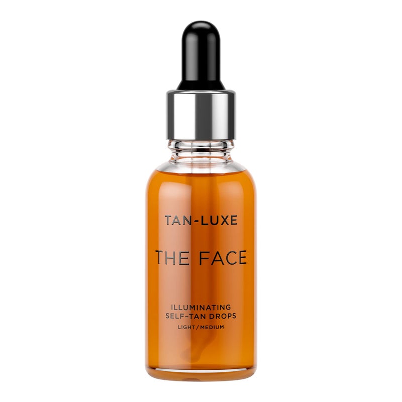 Tan-Luxe The Face, Illuminating Self Tan Drops, Custom Face Tanner for a Natural Looking Glow, Skincare Benefits, Mix with Moisturizer or Serum, Cruelty-Free, 1.01 fl. oz