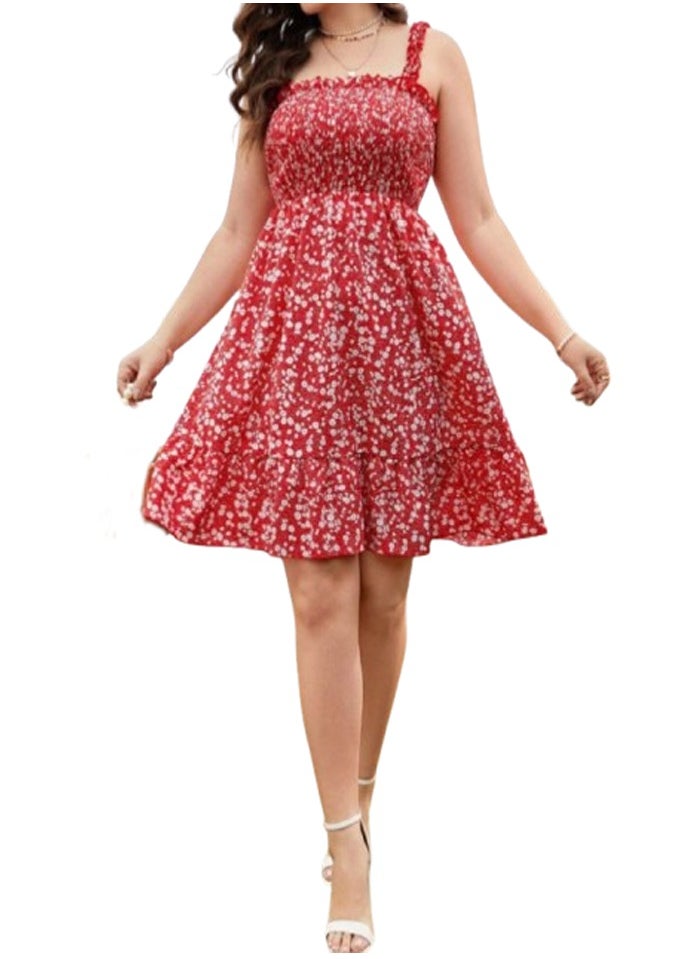 Generic - Red patterned halter dress - custom size - Image 1