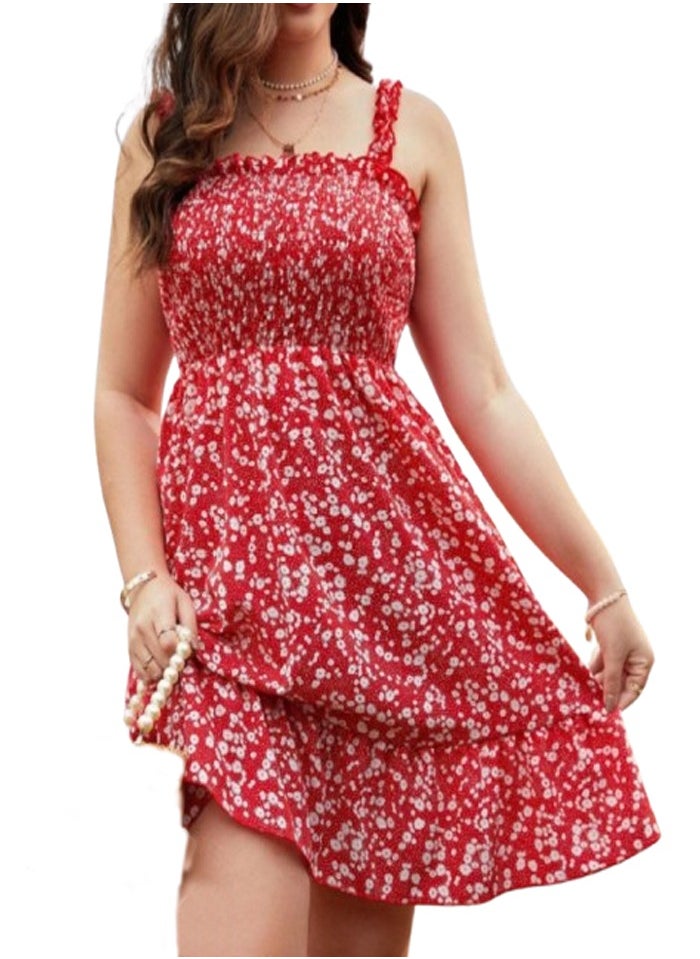 Generic - Red patterned halter dress - custom size - Image 1