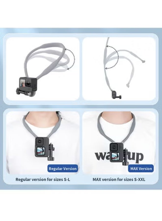 TELESIN official standard configuration U-shaped magnetic hanging neck bracket, Equipped with anisotropic short link conversion head, Compatible with GoPro/Inata 360/DJI and other action cameras - Image 2