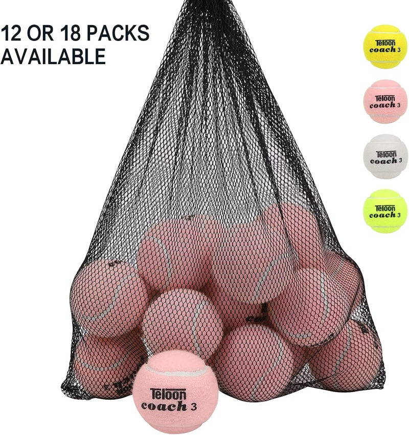 Teloon Pressure Training Tennis Balls-12 or 18 Count-Mesh Carry Bag，4 Colors Available，Pressureless Training Exercise Tennis Balls for Beginners. - Image 2