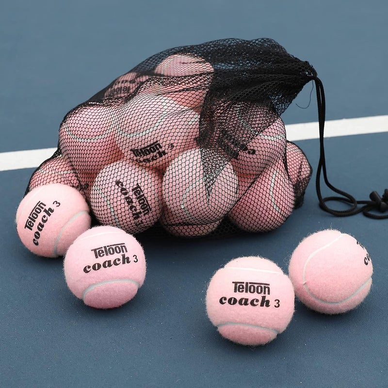 Teloon Pressure Training Tennis Balls-12 or 18 Count-Mesh Carry Bag，4 Colors Available，Pressureless Training Exercise Tennis Balls for Beginners. - Image 1