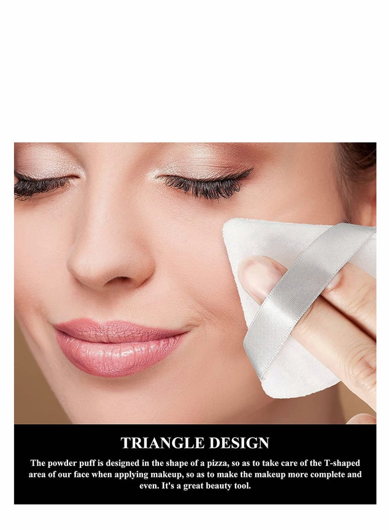 KASTWAVE Triangle Makeup Puff Pure Cotton Powder Puff Soft Cosmetics Puff Mineral Powder Puff Wet Dry Makeup Tool - Image 3