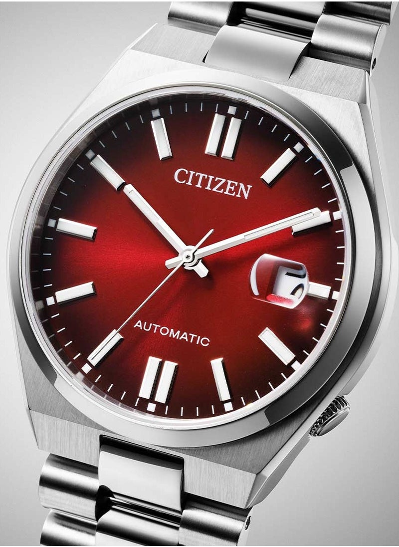 CITIZEN Stainless Steel Mens Automatic Gents Analog Watch - Tsuyosa Collection - Nj0150-56W, Dial-Color:Red, Band Color:Silver  - Image 4