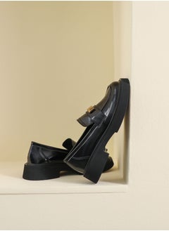 Loquat Versatile English Leather Shoes With Round Toe And Soft Sole Black  - Image 2