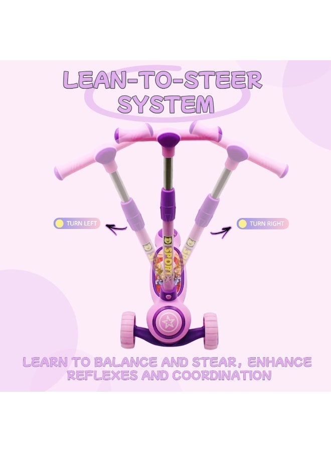 EASY FUTURE Kids Kick Scooter Foldable Design, Height-Adjustable Handle, LED Wheels, Rear Brake & Music for Ages 3-8 Including Full Protective Gear Set - Image 5