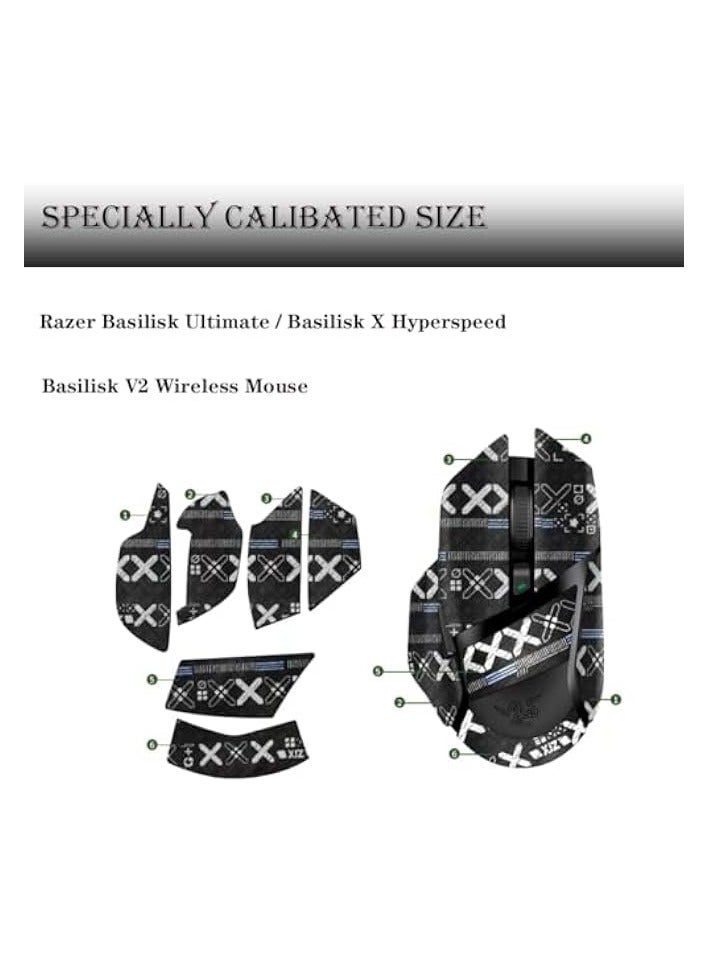 PROMASS Anti Slip Mouse Grip Tape Compatible with Razer Basilisk Ultimate/Basilisk X Hyperspeed/Basilisk V2 Wireless Gaming Mouse, SEEFY Sweat Absorption Mouse Stickers (All-inclusive Coverage) - Image 2