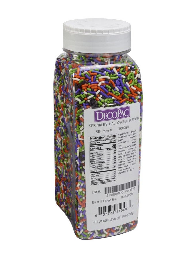 DecoPac رشات الحلوى 26 أونصة خليط رشات الهالوين رشات فاخرة في حاوية محمولة رشات صالحة للأكل للاحتفال بالكعك والكعك الصغير والبسكويت الهالوين - Image 2