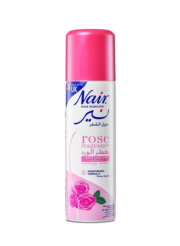 Hair remover spray with rose fragrance
