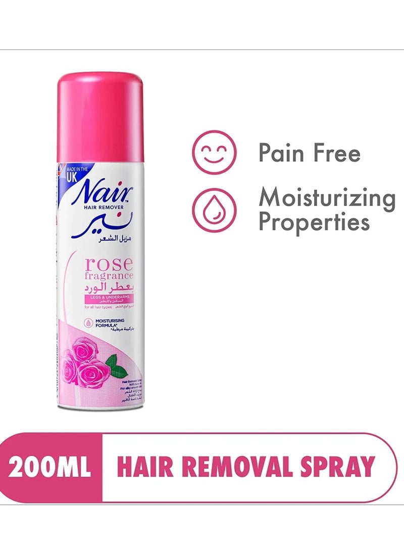 Hair remover spray with rose fragrance