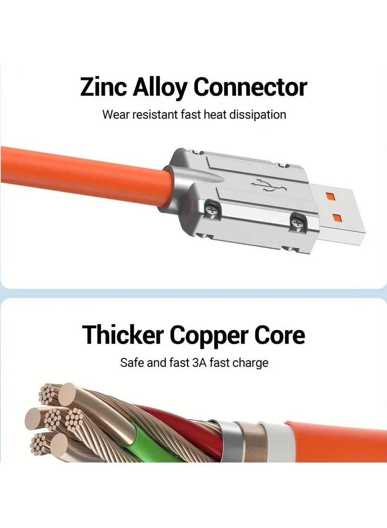 USB Multifunctional Charging Cable, 3-in-1 Universal Charging Cable, Multifunctional Charging Cable 3-in-1 USB Cable for Charging with Most Phones, Multi Device Universal Charging Cable, Phone Charger Cable with Type C+micro USB+lightning, Tangle Free Design - Image 3