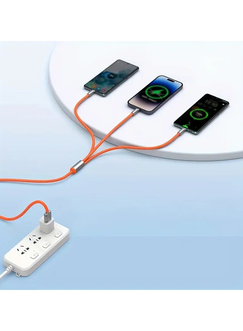 USB Multifunctional Charging Cable, 3-in-1 Universal Charging Cable, Multifunctional Charging Cable 3-in-1 USB Cable for Charging with Most Phones, Multi Device Universal Charging Cable, Phone Charger Cable with Type C+micro USB+lightning, Tangle Free Design - Image 4