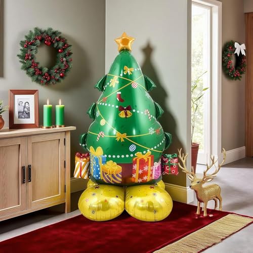 TOYXE Large 48" Inch Giant Christmas Tree Balloon, Self Standing Foil Balloon, Christmas Party Decorations, Birthday Party Supplies, Festive Holiday Celebration, 1Pc - Image 1