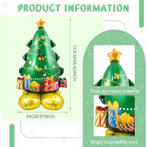 TOYXE Large 48" Inch Giant Christmas Tree Balloon, Self Standing Foil Balloon, Christmas Party Decorations, Birthday Party Supplies, Festive Holiday Celebration, 1Pc - Image 3