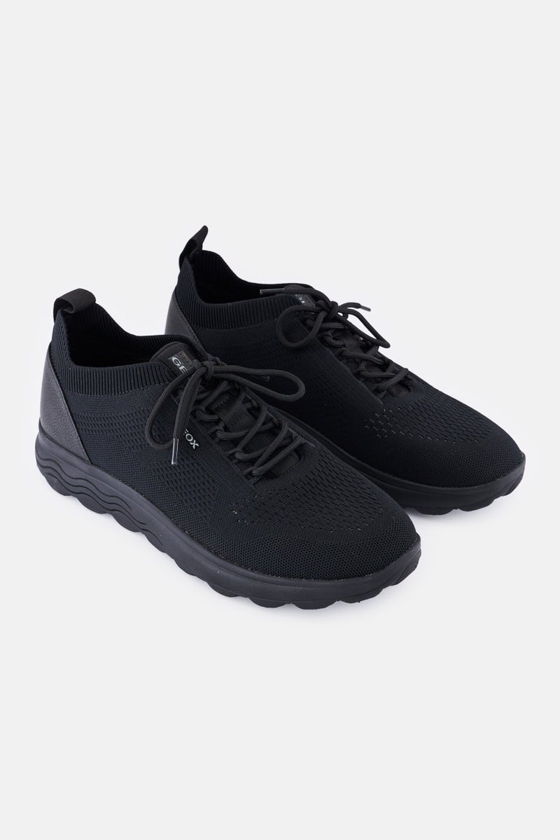GEOX Men Spherica Lace Up Casual Shoes, Black  - Image 1