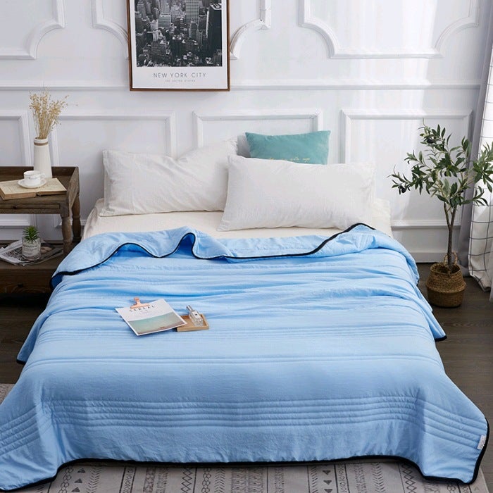 Solid Color Washed Cotton Summer Quilt Summer blue 
