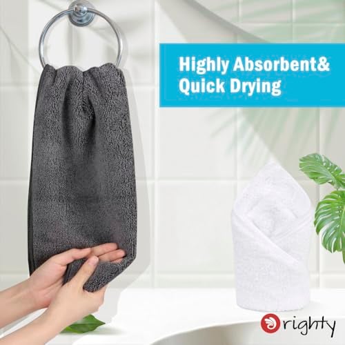 Orighty 6-Pack Grey Hand Towels - Quick Drying & Absorbent Microfiber Gym Towels 16x28 inches - Lightweight & Thin Grey Yoga Towel - Multi-Purpose Camping Towel for SPA, Hotel & Bathroom - Image 3