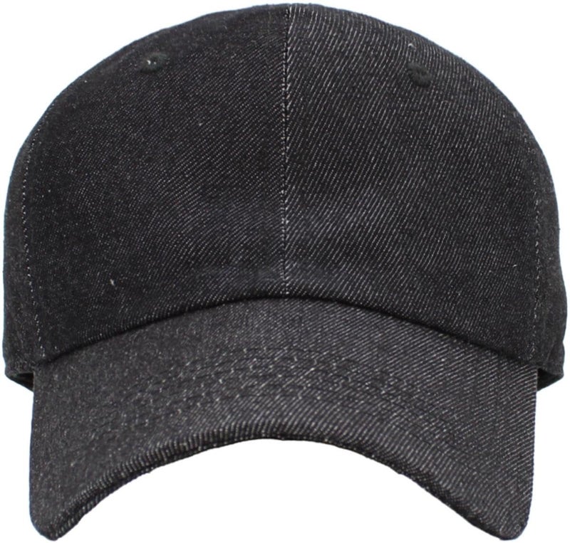 KBETHOSÂ® Classic Cotton Adjustable Low Crown Cotton Baseball Cap, Black Denim - Image 2