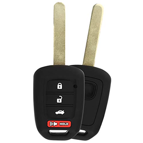 KeylessOption KeyGuardz Keyless Entry Remote Car Key Fob Outer Shell Cover Soft Rubber Protective Case for Honda Accord Civic CR-V HR-V MLBHLIK6-1T (Pack of 2) - Image 2